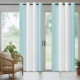 thumbnail image 3 of Outdoor Curtains for Patio Waterproof, Teal Ombre Windproof Pravicy Outside Porch Blackout Curtain, Turquoise White Gradient Modern Abstract Art Sun Blocking Grommets Curtains for Cabana 54"x108", 3 of 9