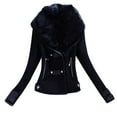 thumbnail image 2 of Tejiojio Winter Lady Womens Warm Faux Splice Zipper Coat Jacket Outerwear, 2 of 5