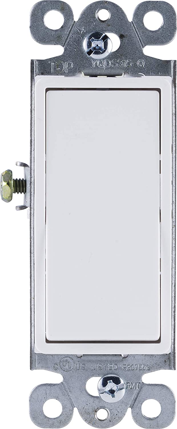 GENERAL ELECTRIC Grounding Paddle Rocker 25 Pack, Single Pole, In Wall On/Off Power Replacement for Ceiling Fans & Lights, 15 Amp, for Home, Office & Kitchen, UL Listed, White, 44018 Light Switch