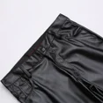 thumbnail image 5 of Pantalones de cuero para hombre, ajustados, elásticos, a la moda, de cuero PU, para motociclista, para club nocturno, fiesta y baile, finos, 5 of 5