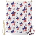 thumbnail image 2 of Shower Curtain, 72" x 84", 4th of July American Flag Star Fireworks Independence DayWaterproof Bathroom Curtain Washable Shower Curtain Set with 12 Hooks, 2 of 9