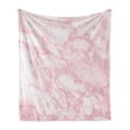thumbnail image 1 of Marble Print Soft Flannel Fleece Throw Blanket, Soft Granite Texture Old Fashion Space Stone Abstract Macro Scratches Girls, Cozy Plush for Indoor and Outdoor Use, 50" x 70", Pale Pink, by Ambesonne, 1 of 6