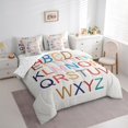 thumbnail image 3 of Feelyou Cartoon Initial Letter Bedding Comforter Set 7-Piece, Colorful Monogrammed King Bedding Sets, Teens Boys Girls Kids Bed Sheets, Lightweight Room Decor, 3 of 7