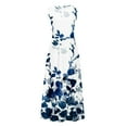 thumbnail image 5 of USSUMA Sun Dresses Women Summer Casual Sleeveless High Waist Tank Swing Long Maxi Sundresses for Women Floral Print Plus Size Dress for Women Round Neck Graduation Dress, 5 of 5