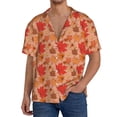 thumbnail image 2 of Zufioo Yellow And Red Maple Leaves Print Mens Button Down Short Sleeve Shirt,Classic Plaid Shirt,Mens Accessories Fashion Shirt-Medium, 2 of 6