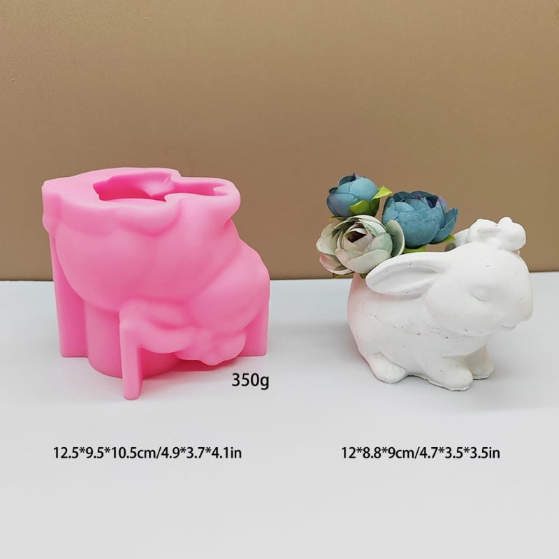 Silicone Mold DIY Flower Pots Casting Mould Succulent Planter Molds Rabbit Shaped Pen Holder Moulds Epoxy Resin Molds