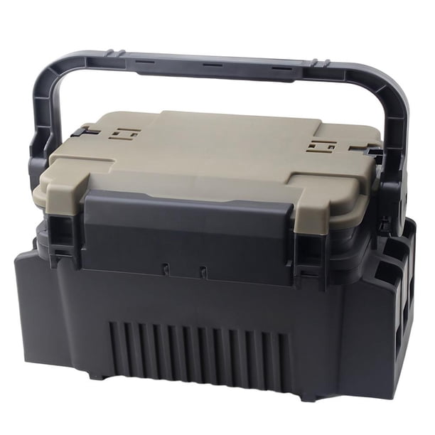 Caja Aparejos Pesca Accesorio Pesca Ligero Gran Capacidad (L Marrón Negro)