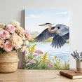 thumbnail image 3 of Flying Heron Canvas Wall Art for Living Room, Rustic Country Flower Plant Bird Grass Texture Blue Sky Wall Decor Framed Artwork Pictures Ready to Hang for Bedroom Office Home Decor, 3 of 9