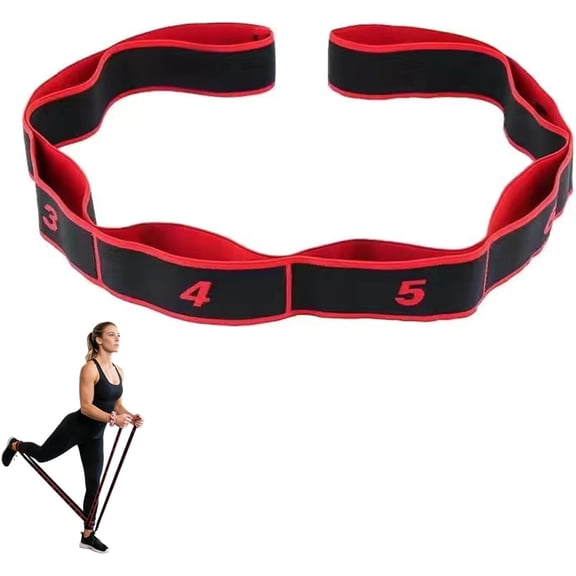 Fitness Resistance Bands with Handles, 8-Section,Numbered Adjustable Pilates Stretching Band for Full Body Workout, Yoga