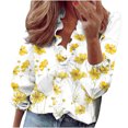 thumbnail image 1 of Mujeres Casual Manga completa Cuello en V Tops Camisas sueltas Blusa Tops estampados Pompotops  FGAJ13933, 1 of 5