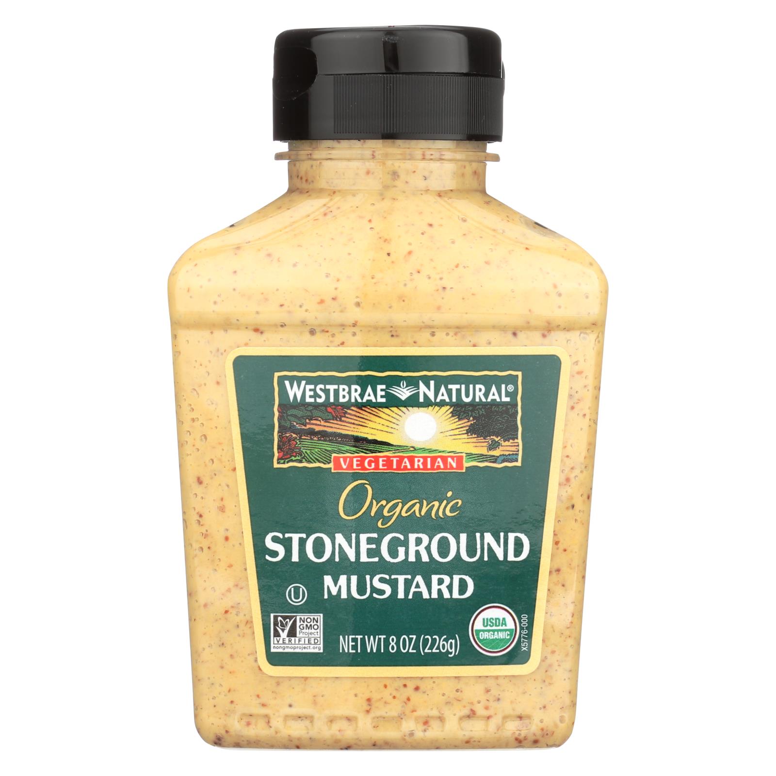 Westbrae Natural Mustard Organic Stoneground Case of 12 8 oz