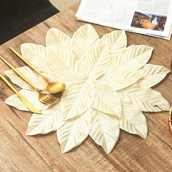 GOOHOCHY 1Pack Washable Golden Placemats For Dining Table 15.33x15.33x0.10in
