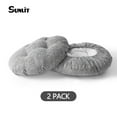 thumbnail image 2 of Sunlit Bar Stool Covers - Set of 2 Round Bar Stool Seat Covers, Soft and Cushioned Bar Chair Covers, Easy to Install and Wash, Cover Only, 12 Inch Diameter, Gray, 2 of 7