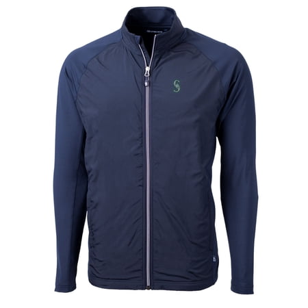 Men s Cutter & Buck Navy Seattle Mariners Big & Tall Adapt Eco Knit Full-Zip Jacket