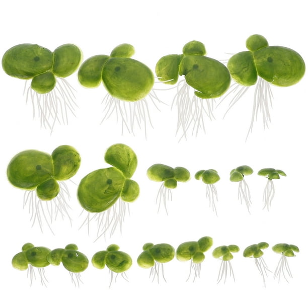BRIGHTFUFU 18 piezas de plantas flotantes para acuario, plantas para pecera, decoraciones de lenteja de agua falsa