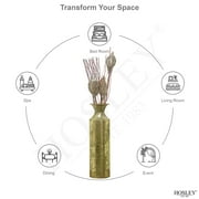 Hosley Plain 16 inch High, Decorative Gold Metal High Floor Vase