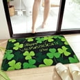 thumbnail image 2 of Happy St. Patrick's Day Door Mat Green Shamrock Clover Print Front Door Mat Felt Doormat for Indoor Outdoor Kitchen Home Decor, 16x24in, 2 of 6