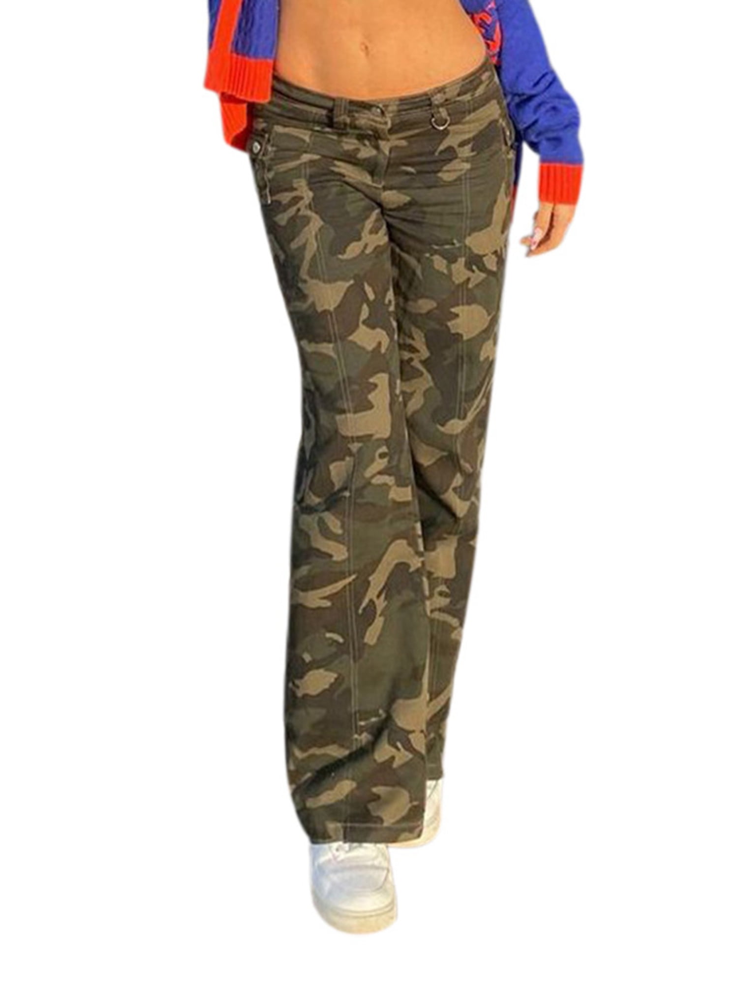 Women Camouflage Baggy Jeans Low Waist 