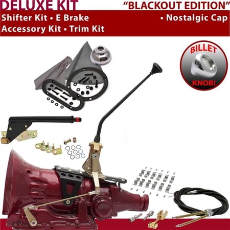 American Shifter 4L60 Shifter Kit Black 12 in. E Brake Cable Clamp Trim Kit for F0D3E