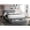 Gray, variant on Wool Fabric | Platform Bed with Elegant Floral Headboard | Bedroom