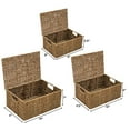 thumbnail image 3 of Trademark Innovations Rectangular Seagrass Baskets Lids (Set of 3), Brown, 3 of 4