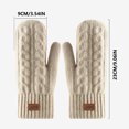 thumbnail image 3 of Caywon Women's Winter Knitted Double Layer Gloves Thickened Warm Gloves Soft Comfortable Cold Proof Gloves for Daily Commuting, 3 of 5