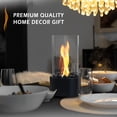 thumbnail image 2 of Tabletop Fire Pit with Windproof Borosilicate Glass, Premium Table Fireplace, Decoration for Home, Balcony & Backyard, Gift for Movie Nights Housewarming, Parties-Black, 2 of 7