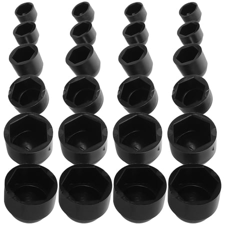 HAMPPLIES 145Pcs Hexagonal Nut Cap Set Black Nylon Bolt Covers for Light Fixtures and Outdoor Equipment