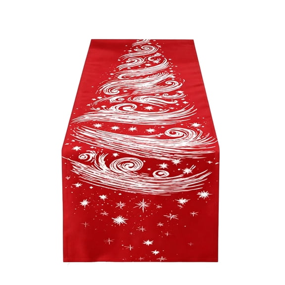 SLYNSHome Christmas Snowflake Table Runner,Green 33x183 cm Red Winter Table Flag, Festive Holiday Cloth for Dining Table Kitchen Home Decor