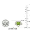thumbnail image 4 of Dazzlingrock Collection 8mm Heart Peridot & Round White Diamond Double Halo Engagement Ring Set for Women (0.65 ctw, Color I-J, Color I1-I2) in 18K Yellow Gold, Size 4, 4 of 5