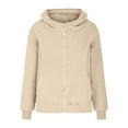 thumbnail image 5 of HNMKIU Women's Cozy Jacket with Bear Ears Hood Soft LambsZip Up Casual Womens Jackets for Autumn and Winter Seasons Cute Outerwear Khaki,XL, 5 of 5