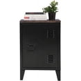 thumbnail image 3 of Highsound Nightstand with Metal Locker, Modern Bedside Storage Table with Removable 2 Tier Shelves for Boy Teens Bedroom-Black, 3 of 7