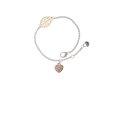 thumbnail image 2 of Delight Jewelry Small Rose Goldtone Heart with Clear AB Crystals - Goldtone Leaf Delicate Bracelet, 6.25+1.75", 2 of 4
