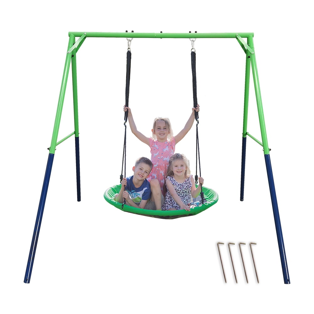 JumpTastic Kids Swing Set with Swing, Sturdy Stable Swing Frame Set