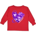 thumbnail image 3 of Inktastic Alzheimers Awareness Purple Ribbon Around Heart Boys or Girls Long Sleeve Toddler T-Shirt, 3 of 5
