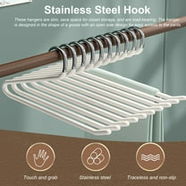 Washranp 5Pcs Stainless Steel Pants Hangers,Heavy Duty Space Saving Open Ended Goose Shaped Clothes Hanger for Closet Pant Slack Trouser Scarf