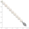 thumbnail image 4 of Sterling Silver Rhodium 6-7mm White Freshwater Cultured Pearl Bracelet Made In Canada qh4726-7.25, 4 of 5