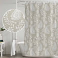 thumbnail image 5 of Yellow Paisley Shower Curtain, Waterproof Shower Curtains for Bathroom, Ethnic Vintage Floral Botanical Abstract Washable Fabric Bathtub Curtain Set Bath Decor with 12 Hooks Extra Long 72"x96", 5 of 8