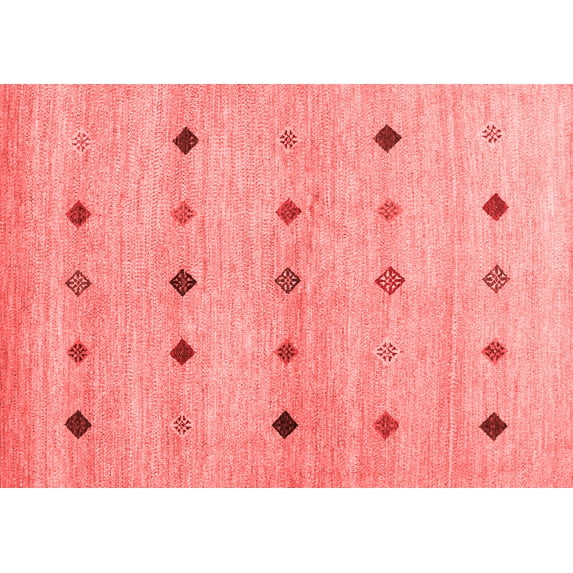 Ahgly Company Indoor Rectangle Abstract Red Contemporary Area Rugs, 2' x 4'