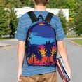 thumbnail image 4 of Lukts Beach with Palm Trees Pattern 15 Inch Student Backpack, Waterproof Laptop Backpack with Adjustable Shoulder Straps, Lightweight Travel, Campus Backpack, Unisex, 4 of 6