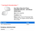 thumbnail image 2 of Door Mirror Glass Set 2 Piece - Compatible with 2013 - 2018 Nissan Altima Sedan 2014 2015 2016 2017, 2 of 2