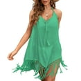 thumbnail image 1 of CNKOO Robe de Plage à Franges pour Maillot de Bain (Vert Armée Taille Unique), 1 of 7