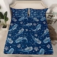 thumbnail image 2 of Feelyou Shark Coral Teen Twin Sheet Sets, Blue Cartoon Sea Animal Bedding, 3pcs, 2 of 7