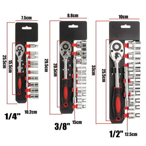 FRCOLOR 12 in 1 1/4 Ratchet Wrench Spanner Repair Tool Wrench Screwdriver Set for Car Motorcycle Bike