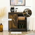 thumbnail image 2 of Rustic Brown Buffet Cabinet With Adjustable Shelf - Modern Storage Unit Sliding Barn Door For Kitchen, 2 of 6