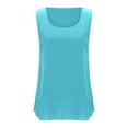 thumbnail image 5 of Sawvnm Womens Sleeveless Tank Top Loose Fit Summer Blouse Casual Scoop Neck Flowy Layered Shirt Lightweight Breathable Solid Color Tunic Top for Daily Wear Vacation Beach, 5 of 9