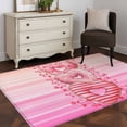 thumbnail image 3 of Area Rug for Living Room, Valentine's Day Non-Slip Indoor Large Carpet for Bedroom/Dining Room, Pink Gradient Love Hearts Desserts Washable Low-Profile Rectangle Floor Mat Runner Rugs - 3 x 5 Ft, 3 of 8