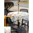 thumbnail image 5 of Outdoor Tablecloth with Umbrella Hole for Patio/Picnic/Party/Camping, Wildflowers Waterproof Table Cloth Square Cover Washable, Spring Country Tulip Butterfly Floral Leaf (54"x 54"), 5 of 8