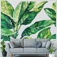 thumbnail image 4 of Nawypu  Leaf Tapestry, Romantic Holiday Island Hawaiian Banana Trees Watercolored Image, Fabric Wall Hanging Decor for Bedroom Living Room Dorm, Forest Green, 4 of 6