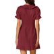 thumbnail image 3 of INSPIRE CHIC Vestido Mini de Cuadros Gingham con Cuello Peter Pan Rizado de los Años 60 XL Rojo Negro, 3 of 5